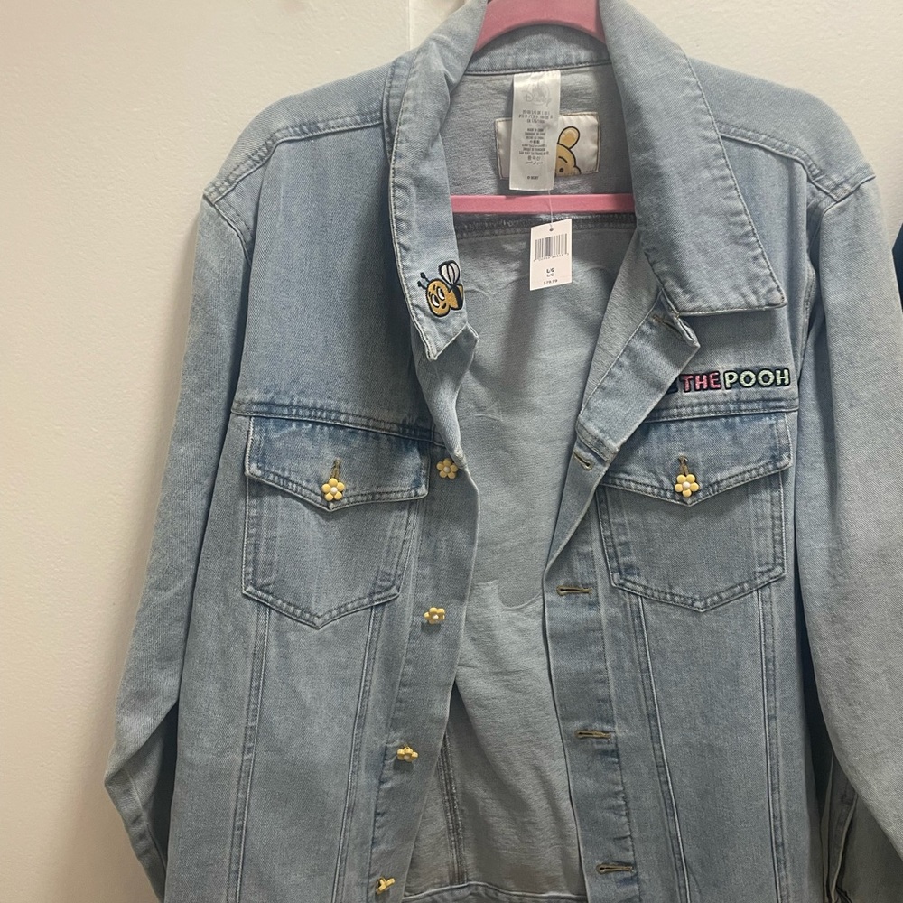 Disney Light Blue Jean Jacket with Embroidered Details